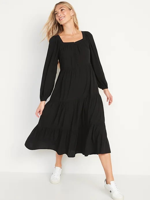 Old navy long black dress sales