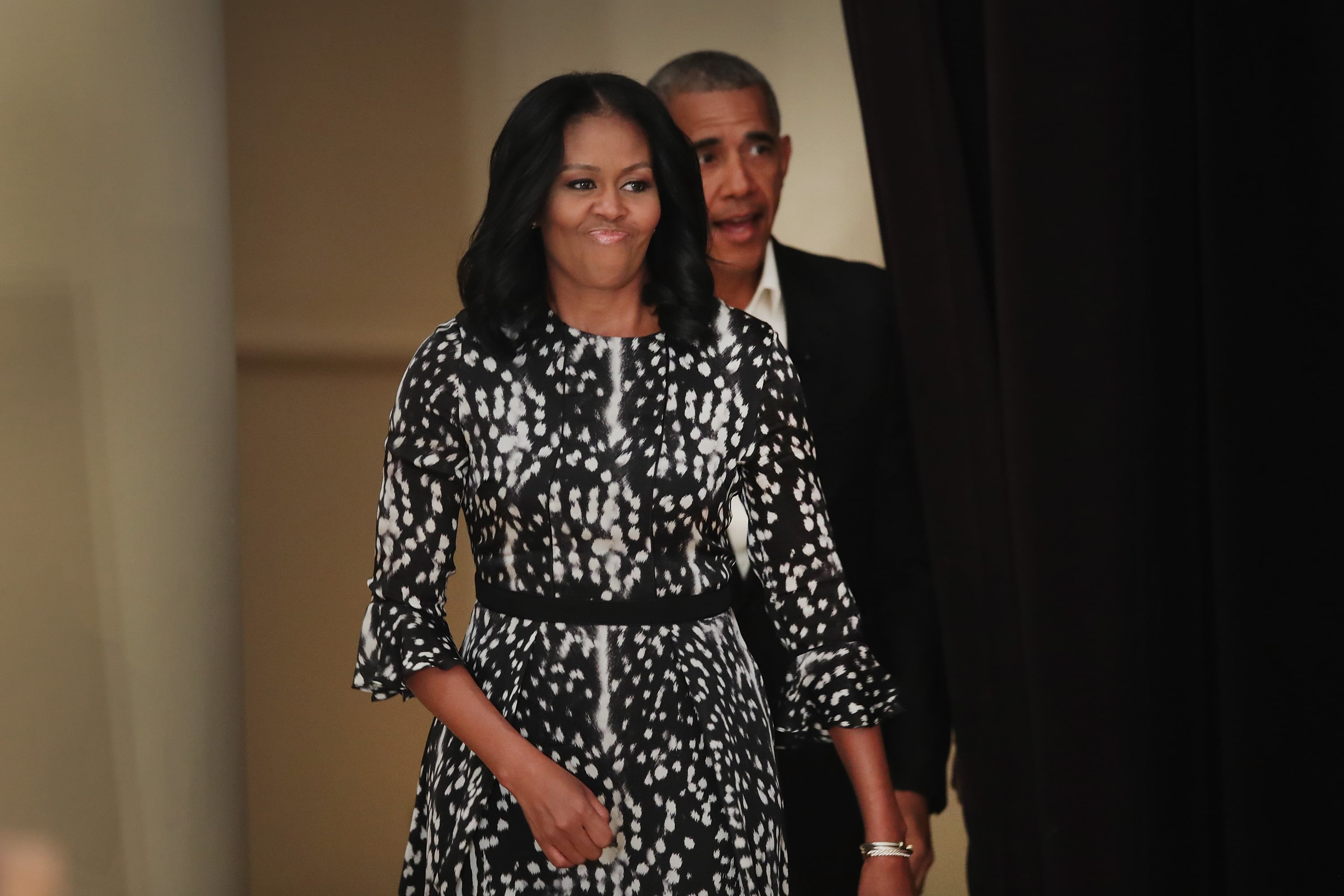 Michelle obama on the view black and white deals dress