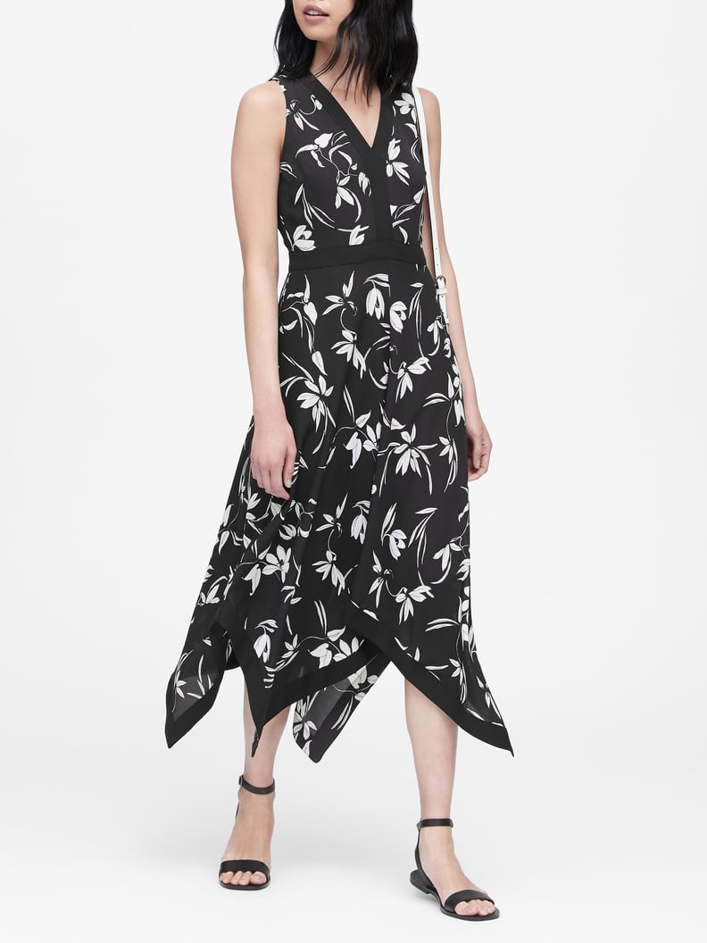 Banana Republic Floral Handkerchief-Hem Dress