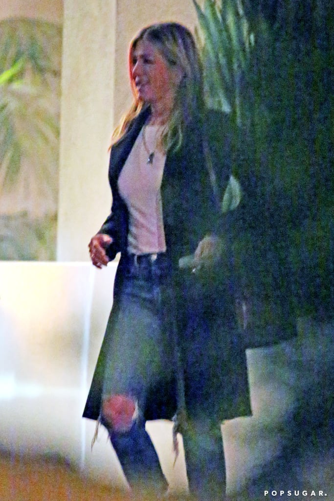 Jennifer Aniston at Courteney Cox's House in LA Feb. 2018