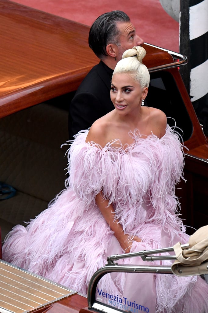 Lady Gaga Pink Valentino Dress at Venice Film Festival