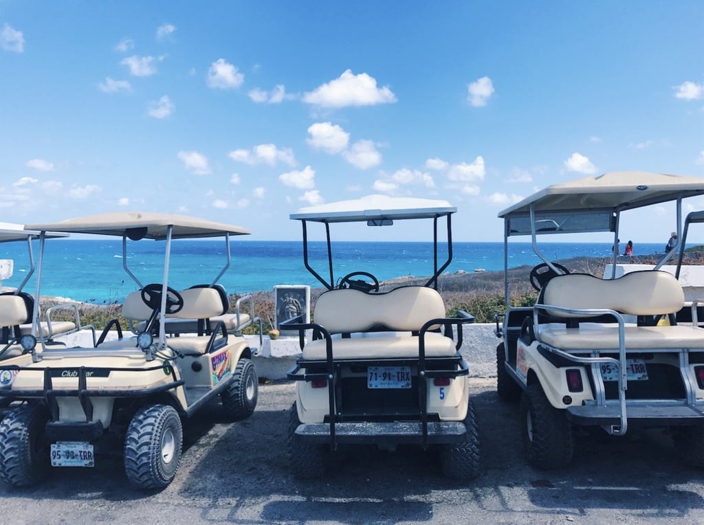Isla Mujeres is filled with beach clubs for anyone to pop in, put on your shades, and soak in the Mexican sun and gush about wedding excitement. However, if you're thrill-seeking gals, golf cart it over to Garrafon Park where you can zipline and soar 100 feet over sea level, giving you the most exhilarating views of the ocean.