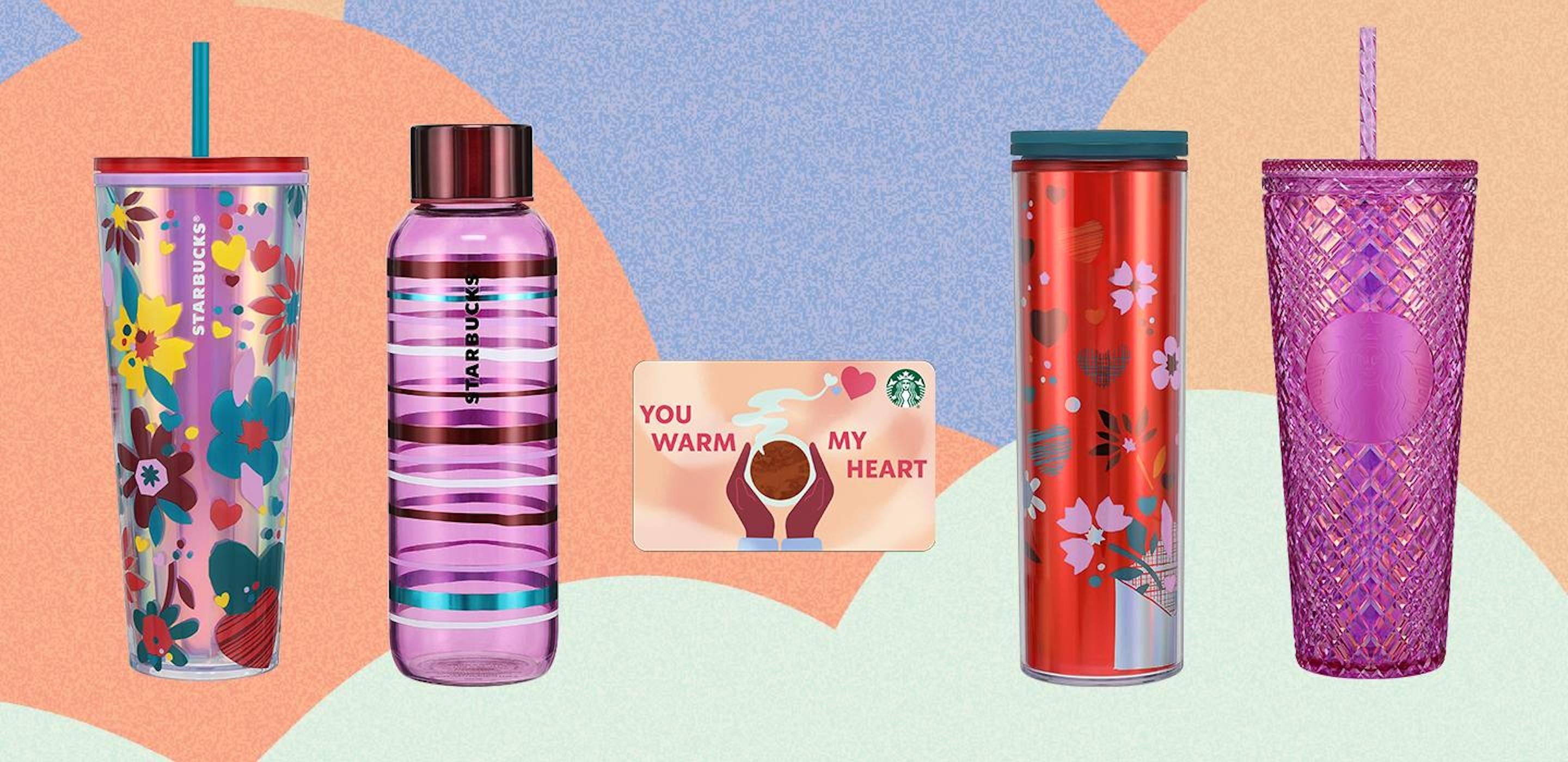 Wholesale Starbucks tumbler- pink hearts tumbler- valentine