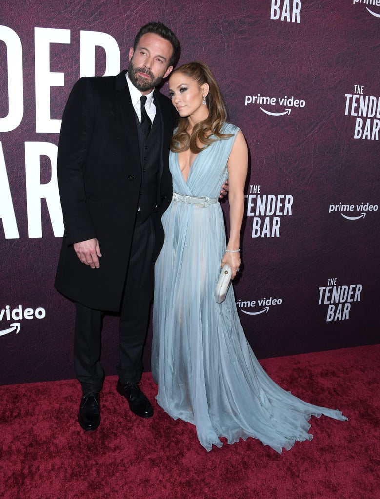 Jennifer Lopez Wears Sheer Blue Dress With Ben Affleck