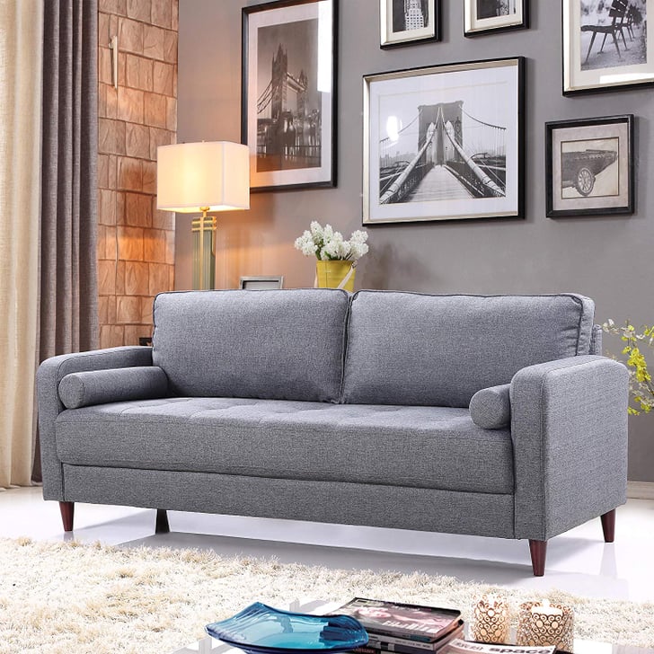 Mid Century Modern Linen Fabric Living Room Sofa Best Couches From