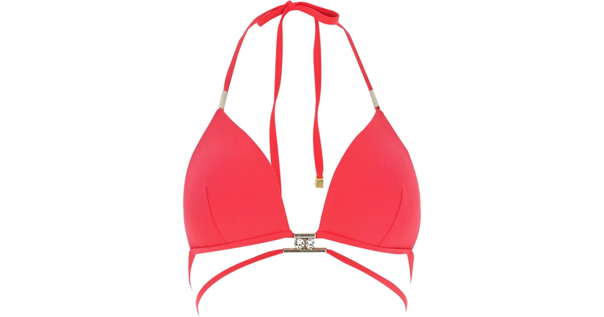 River Island Red Strappy Triangle Bikini Top | Emily Ratajkowski ...