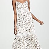 stripe ruffle cotton maxi dress