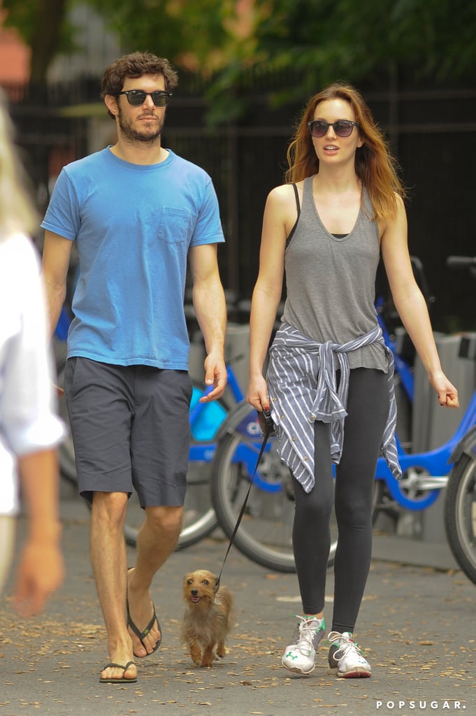 Leighton Meester and Adam Brody Walking Their Dogs