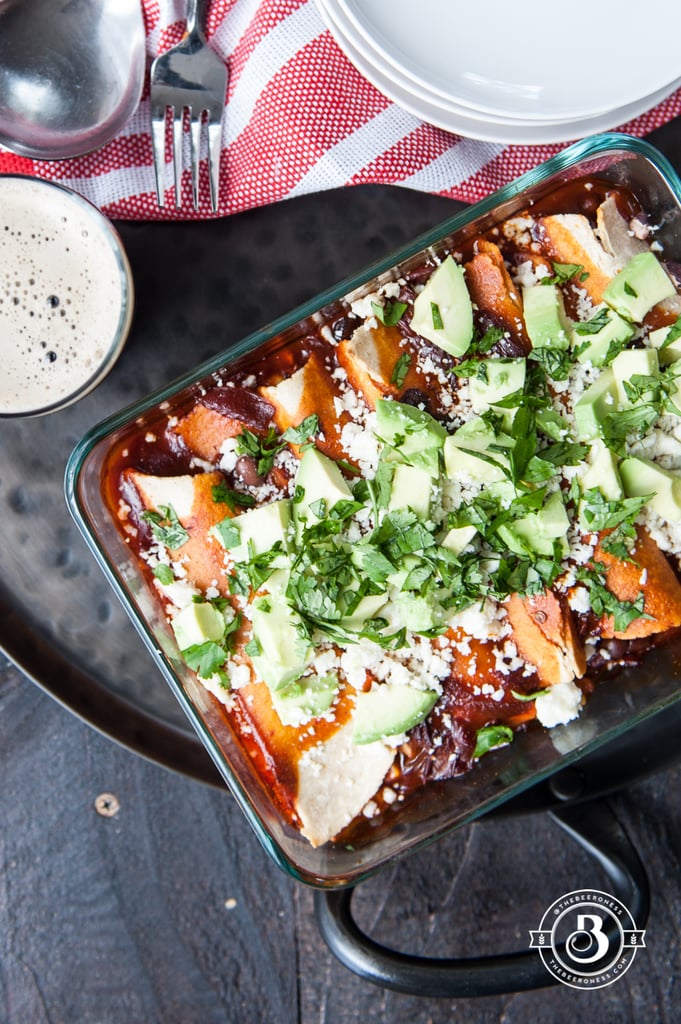 Corn and Black Bean Enchiladas With Chipotle Stout Red Sauce
