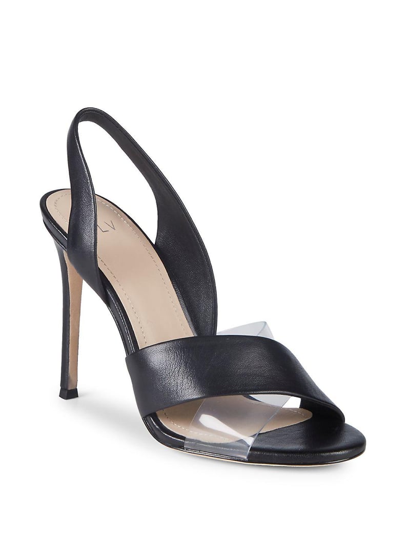 Pour La Victoire Elly Leather & PVC Slingback Sandals