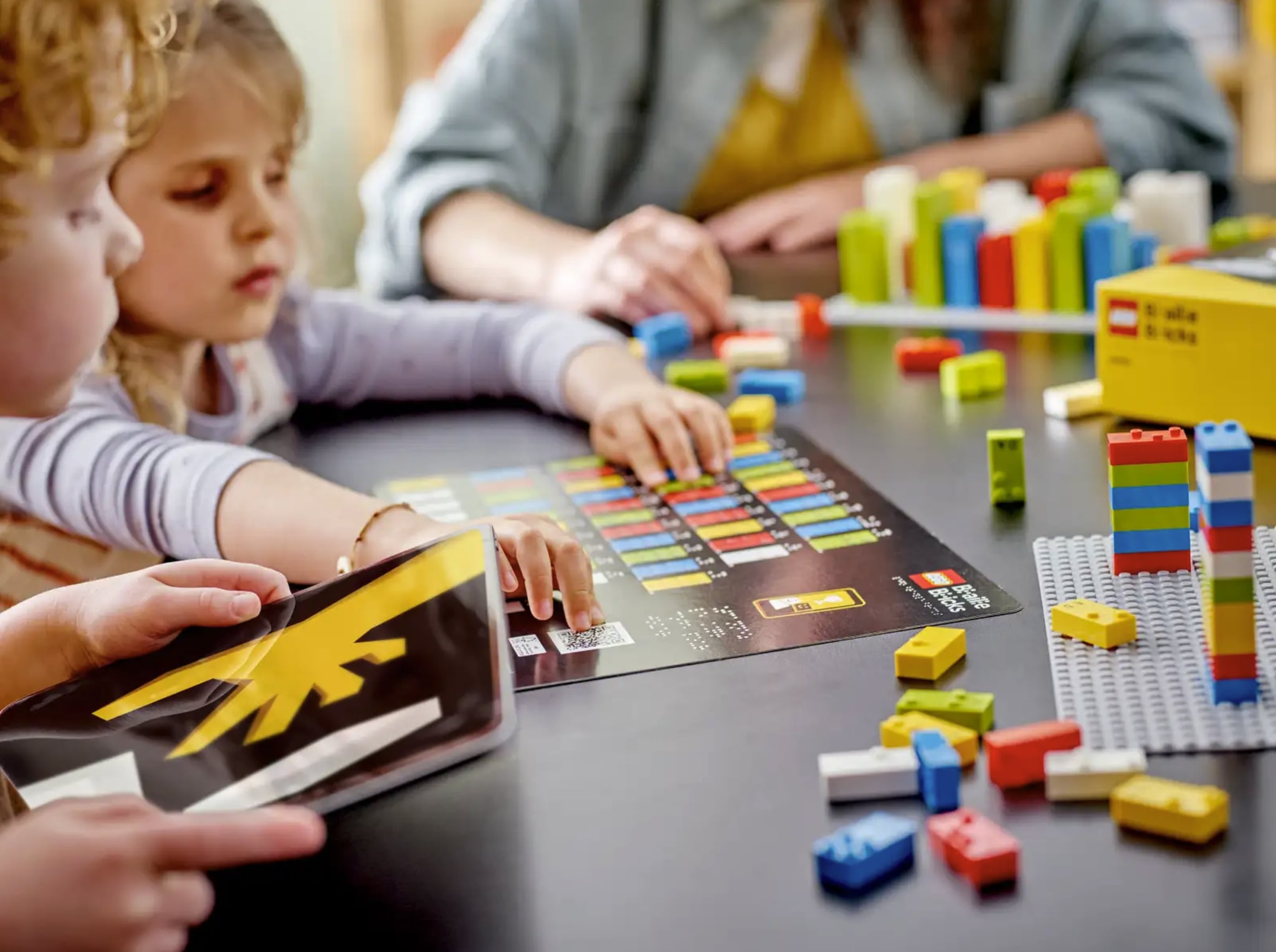 Play with braille lego set