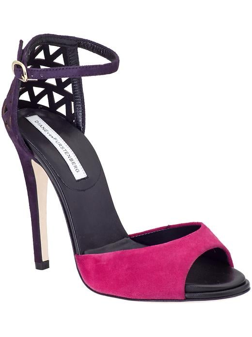 Diane von Furstenberg Rowan pink and purple heel sandals ($279, originally $398)