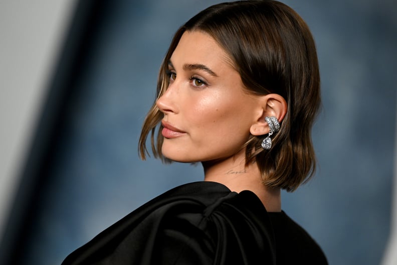 BEVERLY HILLS, CALIFORNIA - MARCH 12: Hailey Rhode Bieber attends the 2023 Vanity Fair Oscar Party Hosted By Radhika Jones at Wallis Annenberg Center for the Performing Arts on March 12, 2023 in Beverly Hills, California. (Photo by Lionel Hahn/Getty Image