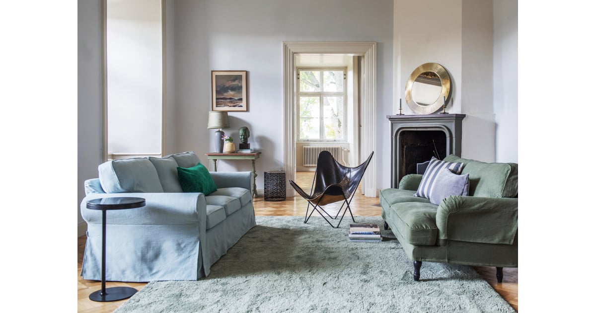 Pictured Bemz cover for Stocksund three seater sofa in linara peach