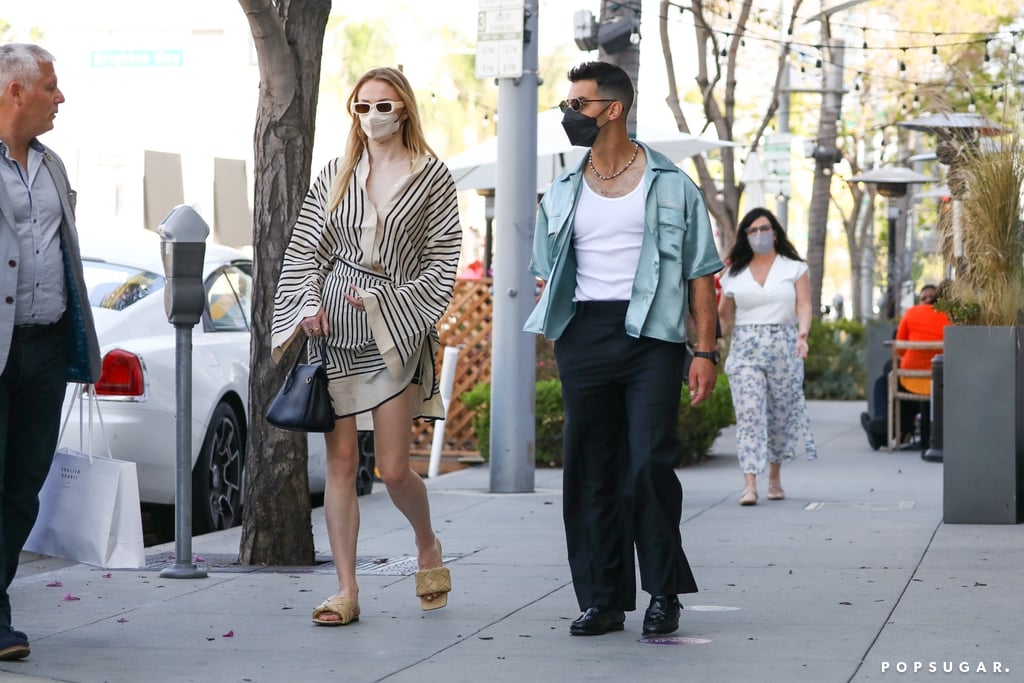 Sophie Turner Wears a Striped Top While Out With Joe Jonas