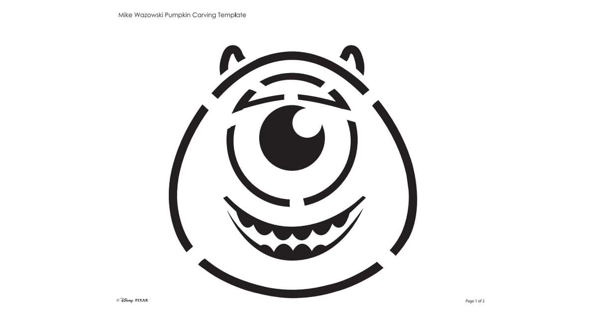 Mike Wazowski Best Free Disney Pumpkin Stencils POPSUGAR Smart