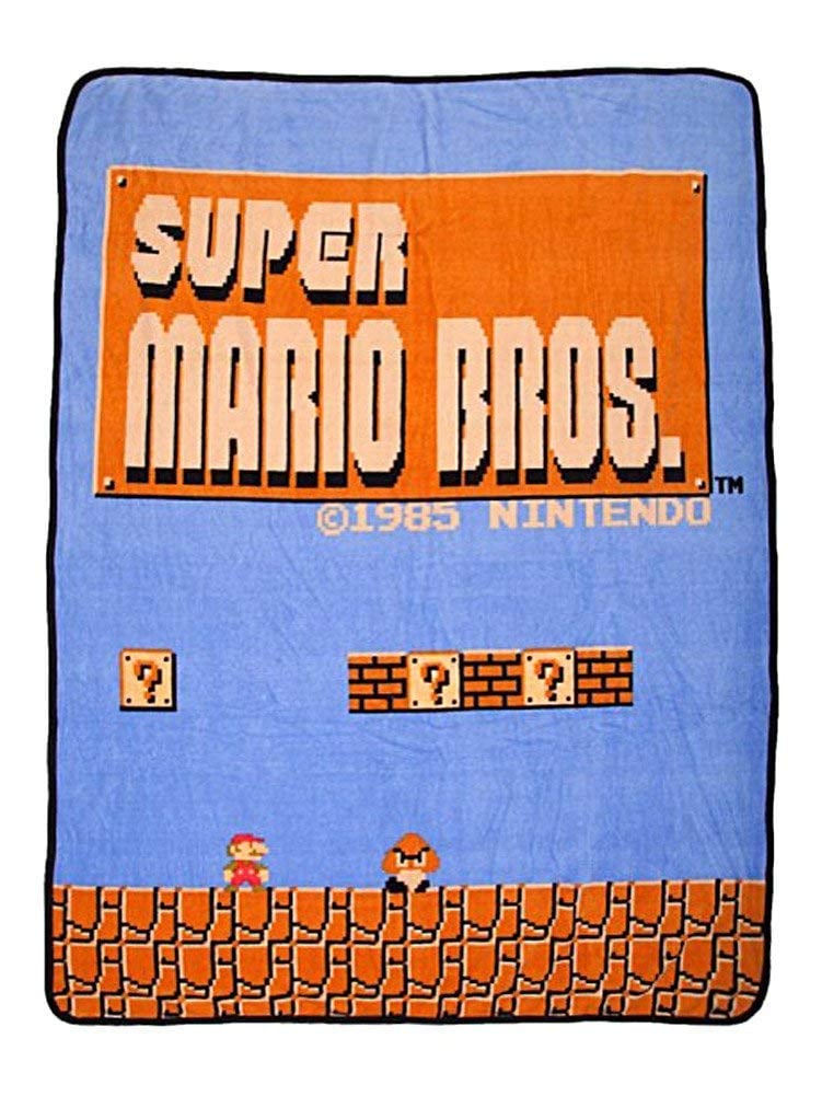 Bioworld Nintendo Super Mario Bros. Retro Fleece Throw Blanket