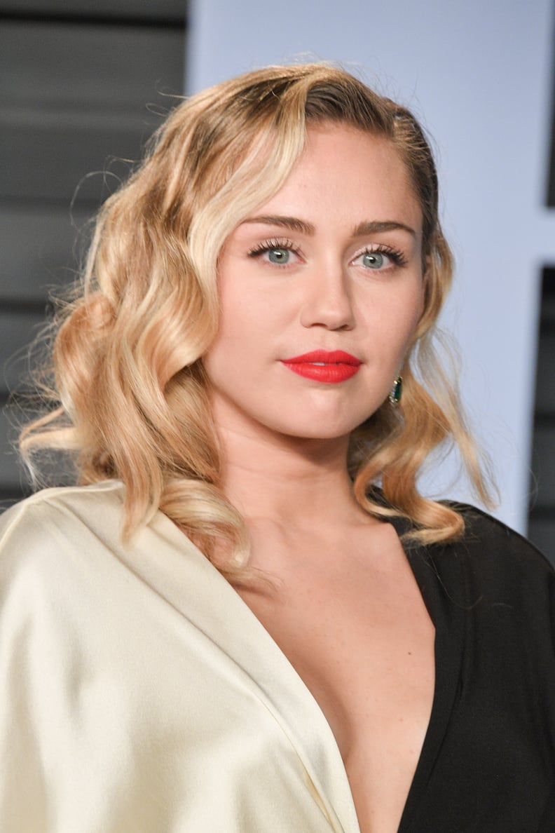 Miley Cyrus at the 2018 Vanity Fair Oscar Party in March 2018