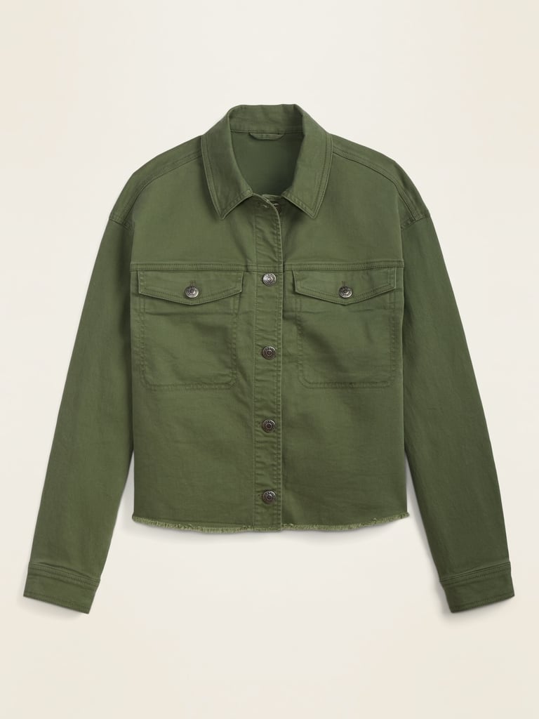 Old Navy Cropped Twill Utility Cut-Off Jacket