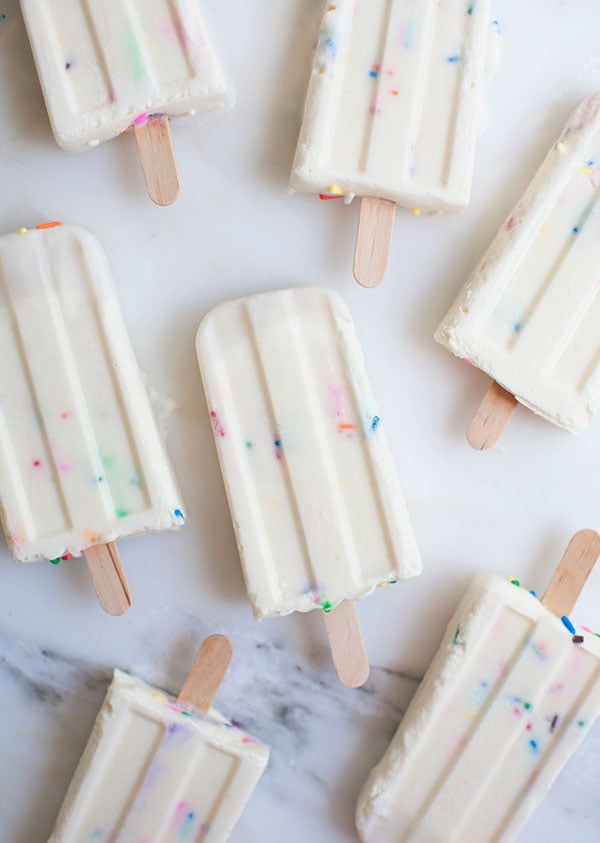 Cake Batter Popsicles