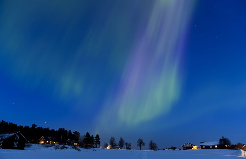 Bright colors streaked across the sky in Sweden thanks to the aurora borealis back in March 2013.