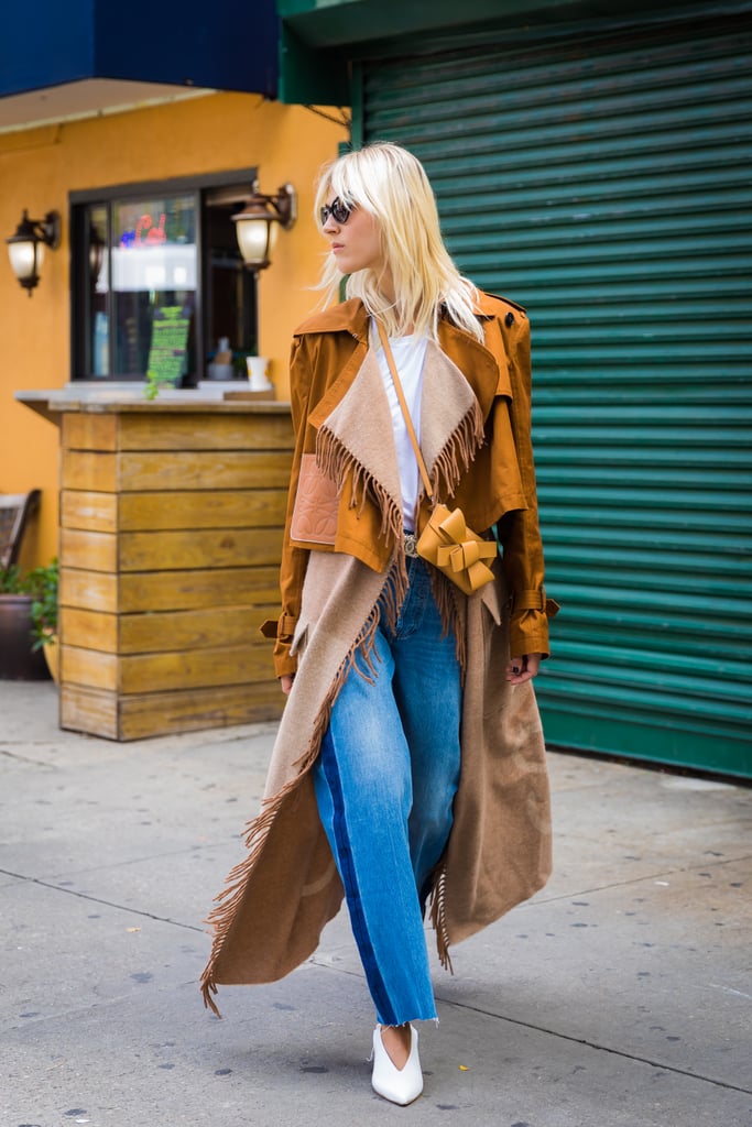 With a Fringed Duster, Mom Jeans, and a Trench Coat
