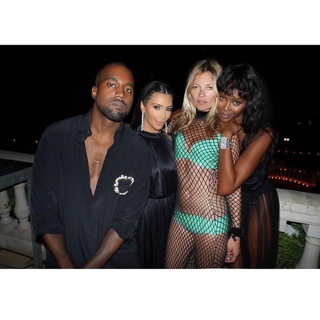 Kanye West, Kim Kardashian, Kate Moss, and Naomi Campbell