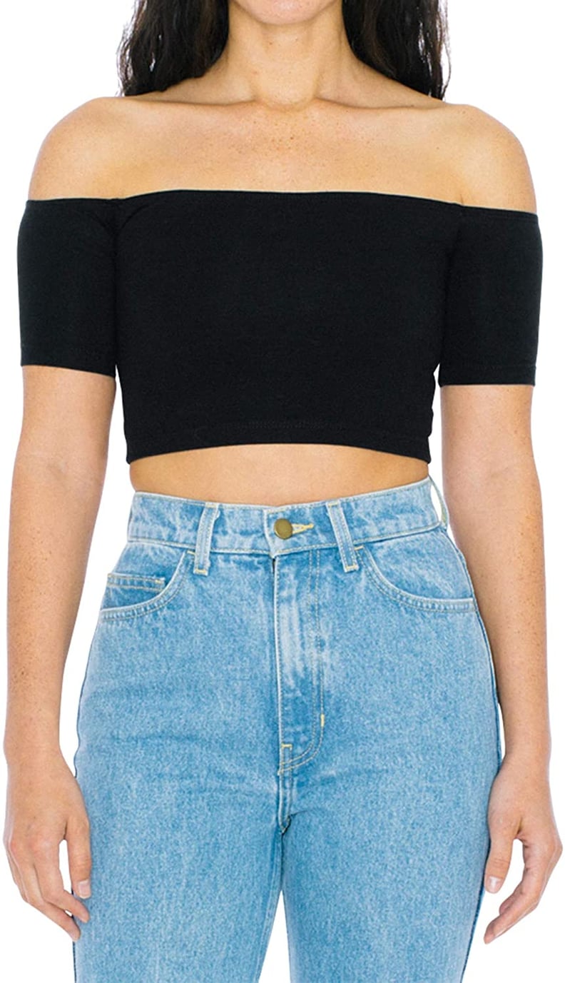 For Simple and Clean Lines: American Apparel Cotton Off-Shoulder Short Sleeve Top