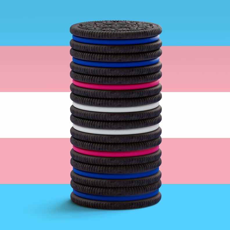 Oreo Trans Pride Flag Cookie Arrangement