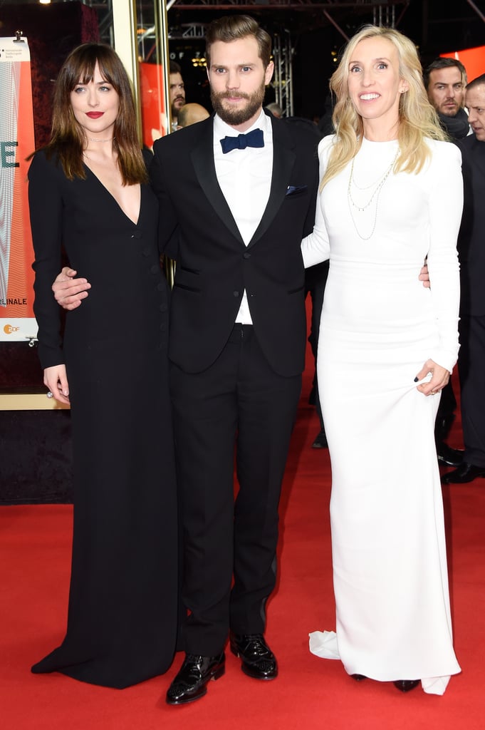 Jamie and Dakota posed for snaps with the movie's director, Sam Taylor-Johnson.