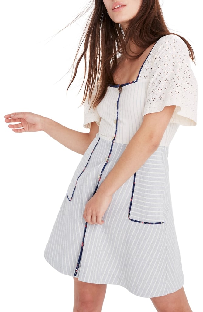 Madewell x The New Denim Project Patchwork Square Neck Dress
