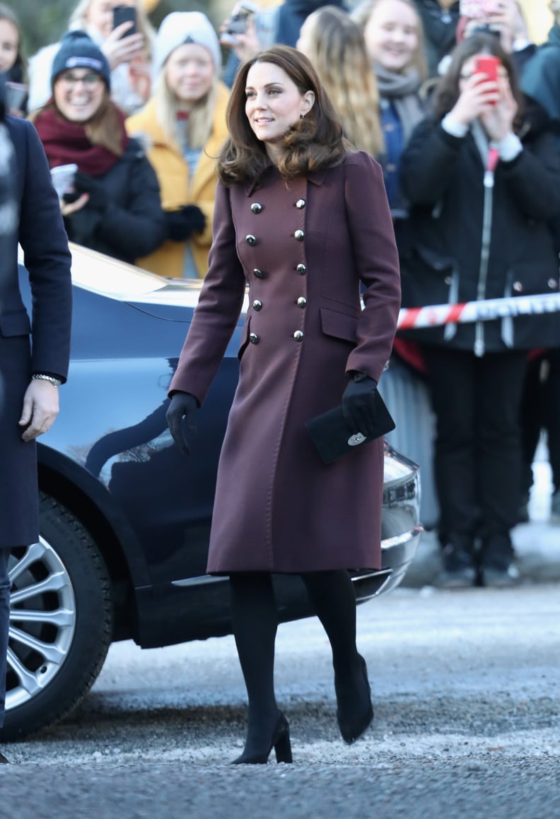 Kate Middleton Dolce Gabbana Coat in Norway Feb 2018 POPSUGAR