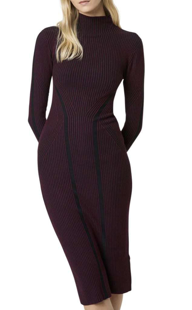 French Connection Simona Long Sleeve Rib Sweater Dress