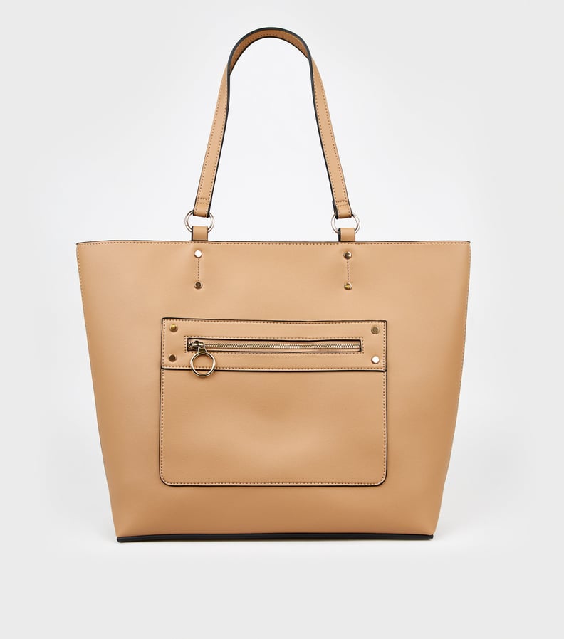 New Look Camel Leather-Look Tote Bag