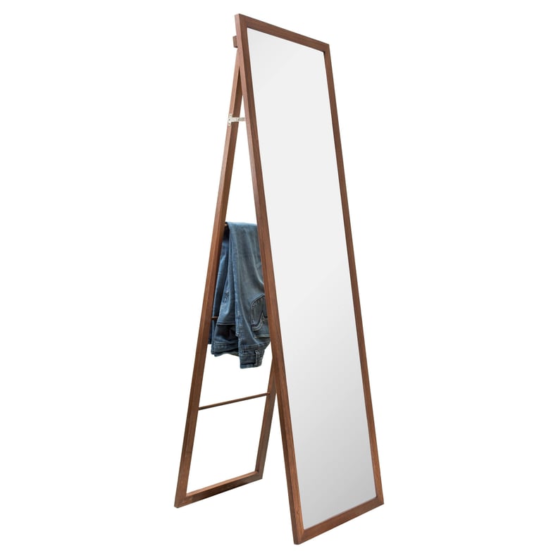 Threshold Wood Ladder Standing Floor Mirror Walnut