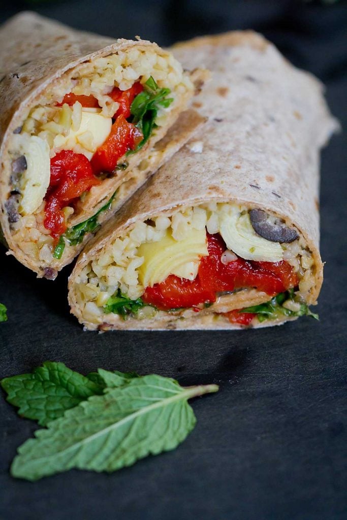 Mediterranean Vegetable Wraps With Freekeh Vegetarian Wrap Recipes Popsugar Fitness Photo 12 Distribute the wrap filling ingredients evenly over the wraps. popsugar