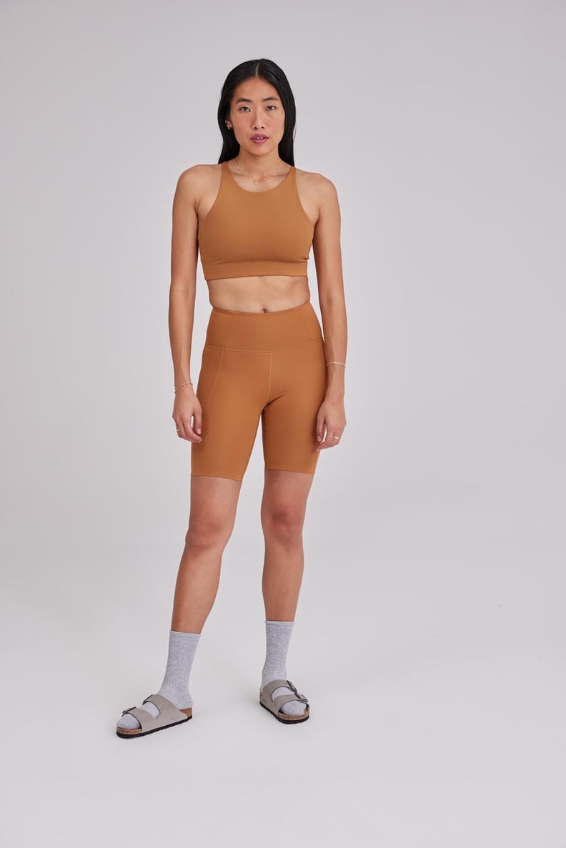 Girlfriend Collective High-Rise Bike Short and Topanga Bra