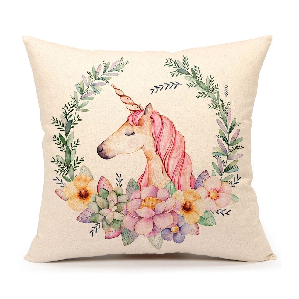 unicorn throw pillow