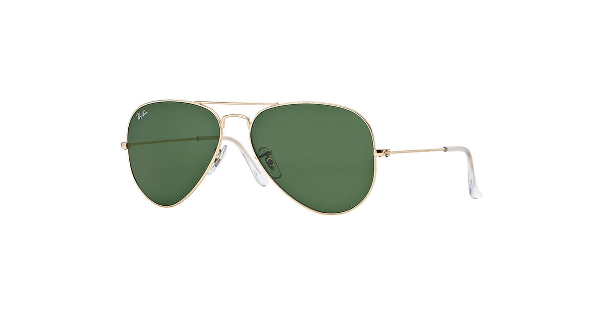 Ray-Ban Original Aviator Sunglasses, Golden/Green ($150) | Sunglasses ...