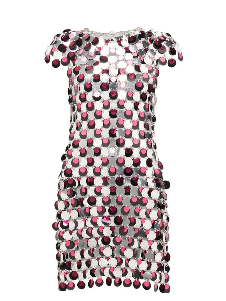 Paco Rabanne Sequinned three-tone chainmail dress