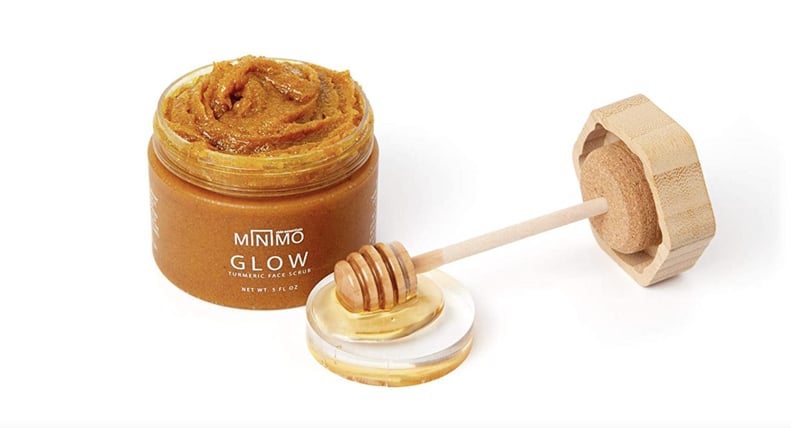 A Nourishing Face Mask: Minimo Bath & Body Glow Citrus Peach Turmeric Skin Brightening Facial Scrub