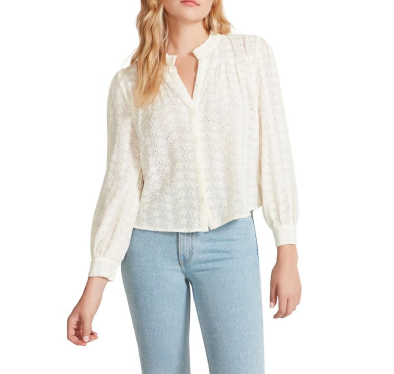 Boho Blouse: BB Dakota by Steve Madden In the Details Embroidered Voile Top