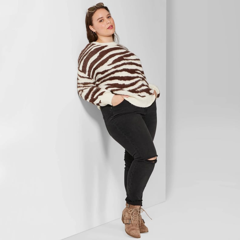 Wild Fable Plus-Size Animal Print Oversize Sweater