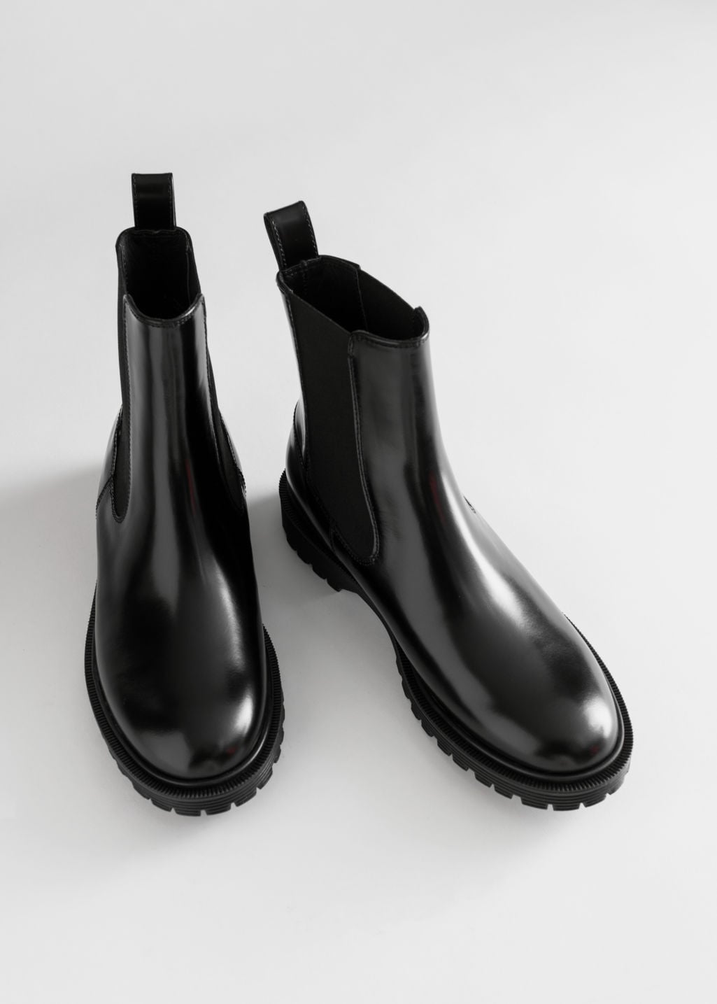 Stories Glossy Leather Chelsea Boots 