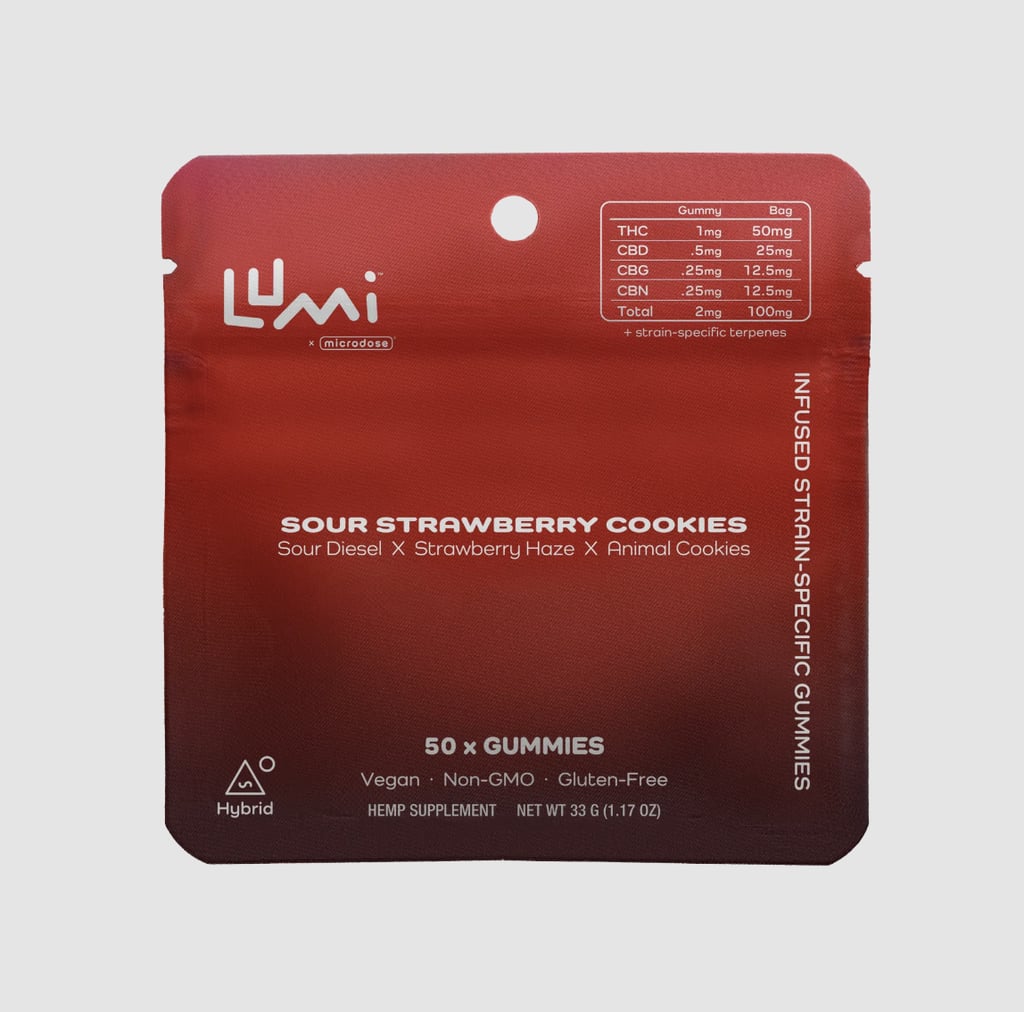 Lumi Sour Strawberry Cookies 1mg Hybrid Gummies ($27, originally $30)
"Lumi is my favorite THC gummy because it's easy to microdose and the flavors are delicious. At just one milligram of THC per gummy with a touch of CBD, this is a relaxing option for people like me and my sister. We both don't drink, but we love a little mood boost on the weekend to calm our anxiety and get in a good laugh. These come in cute little packages and make for the perfect stocking stuffers." — Sarah Wasliak, shopping director & social host