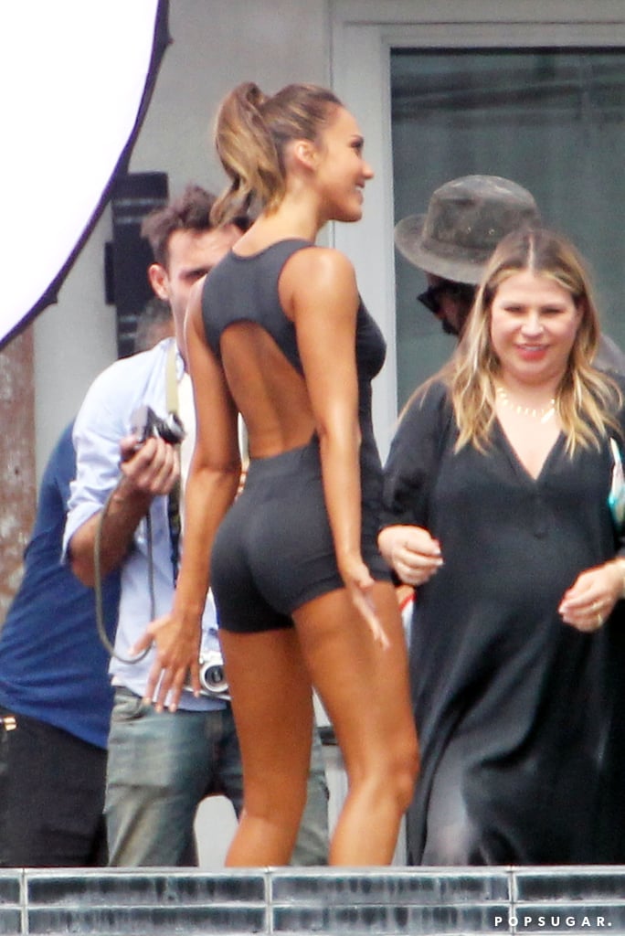 Jessica Alba Doing Yoga