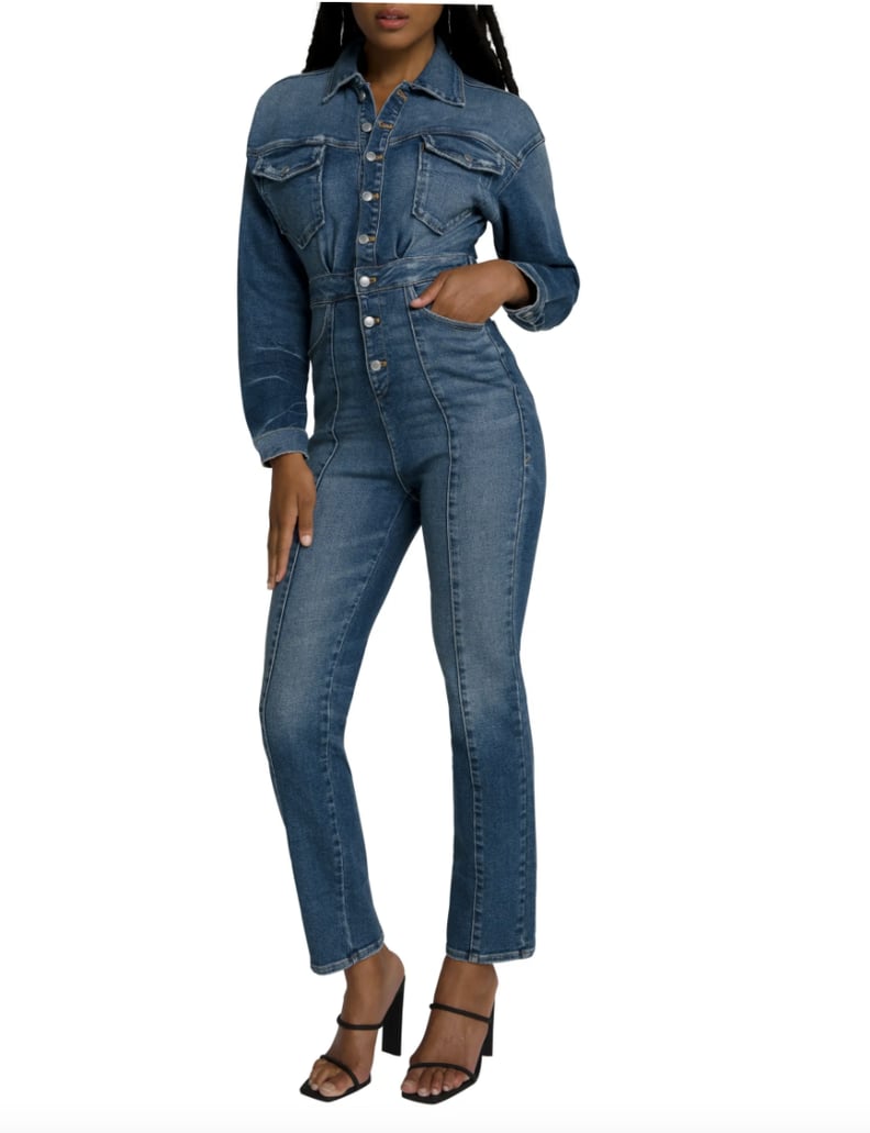 Good American Committed to Fit Denim Jumpsuit