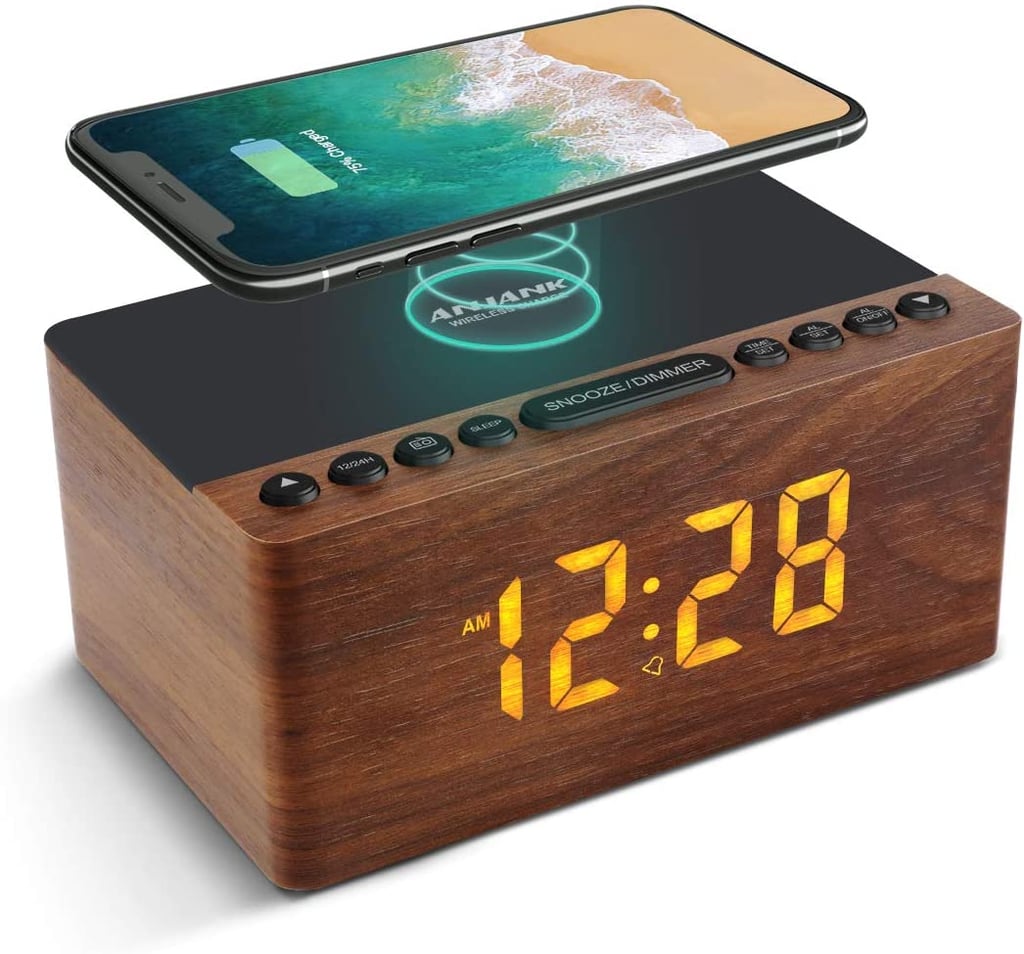 A Nightstand Must: Anjank Wooden Digital Alarm Clock FM Radio