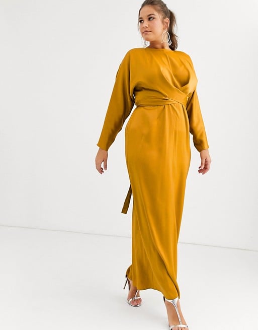 ASOS DESIGN Curve Maxi Dress With Batwing Sleeve And Wrap Waist