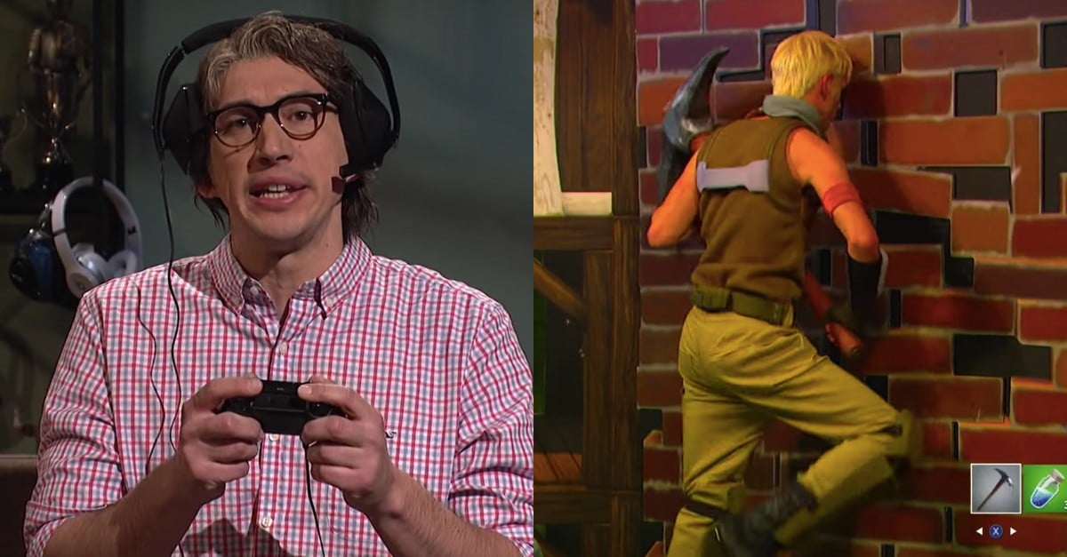 Adam Driver Fortnite Sketch Saturday Night Live 2018 POPSUGAR Family